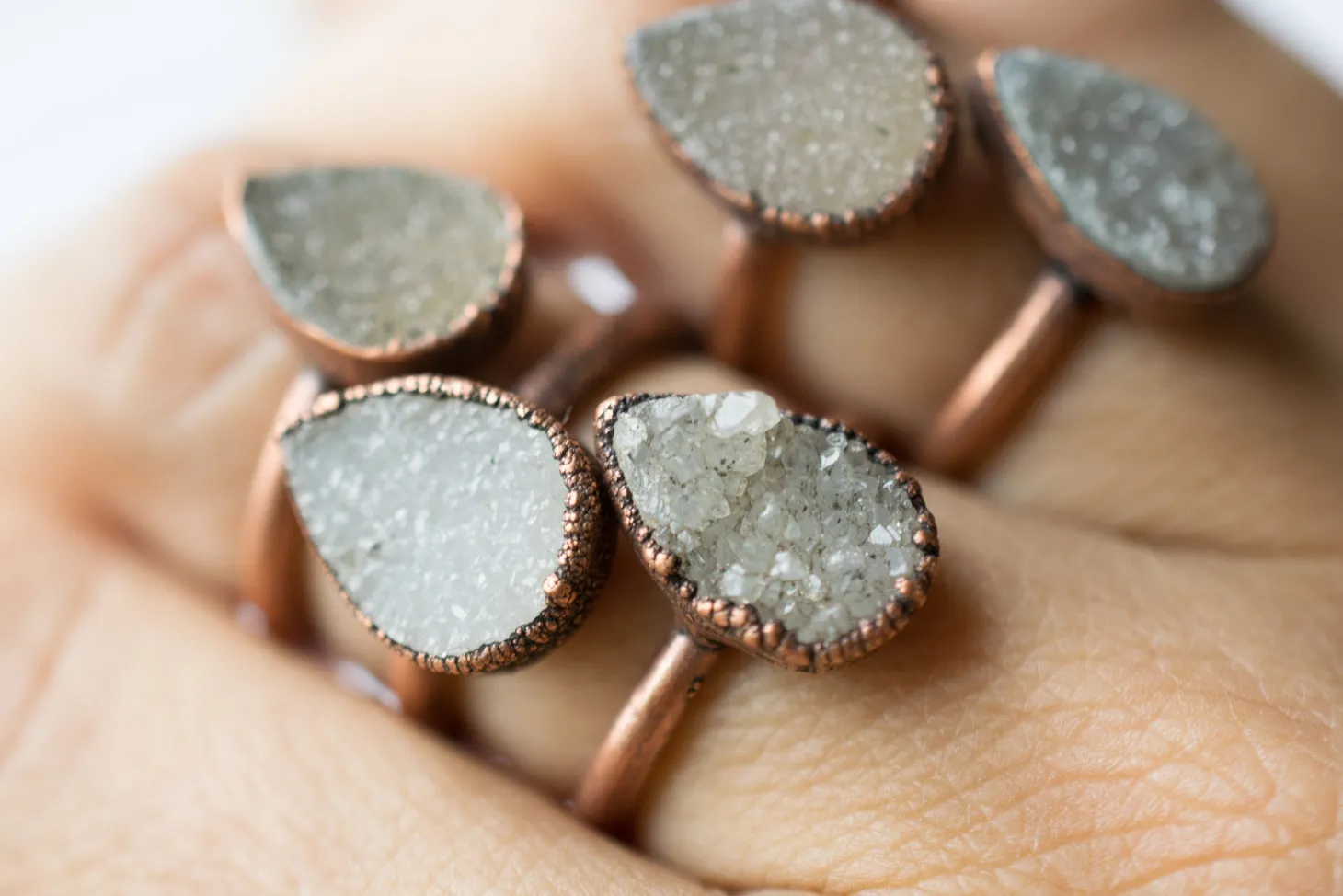 SALE Druzy Ring | Crystal Teardrop Ring