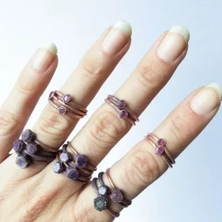 SALE Faceted ruby ring | ruby crystal ring
