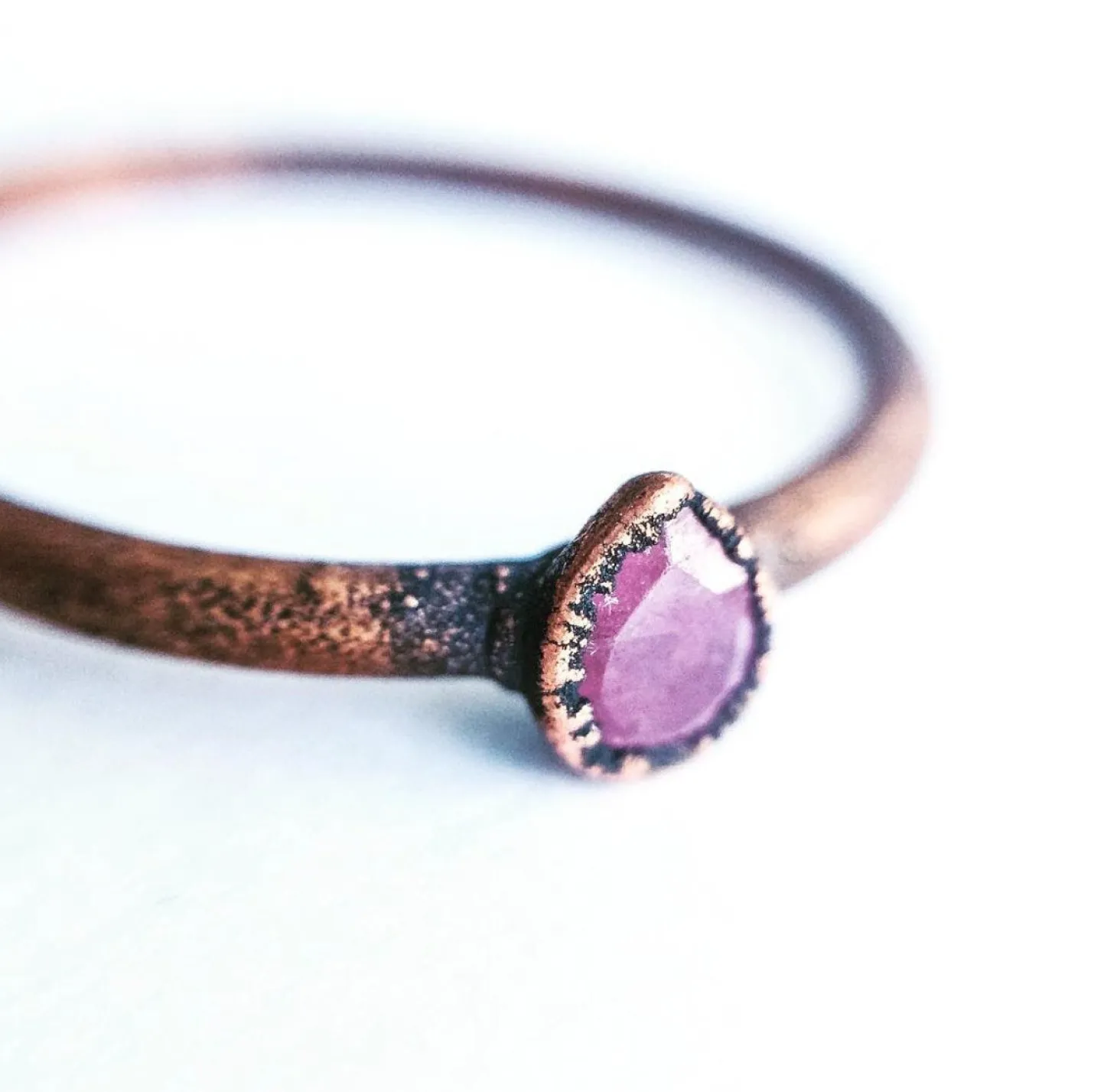 SALE Faceted ruby ring | ruby crystal ring