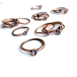 SALE Faceted tanzanite ring | Faceted stone stacking ring