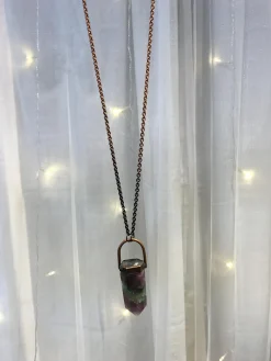 SALE Fluorite crystal necklace | Electroformed crystal necklace
