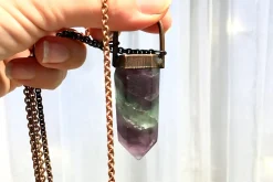 SALE Fluorite crystal necklace | Electroformed crystal necklace