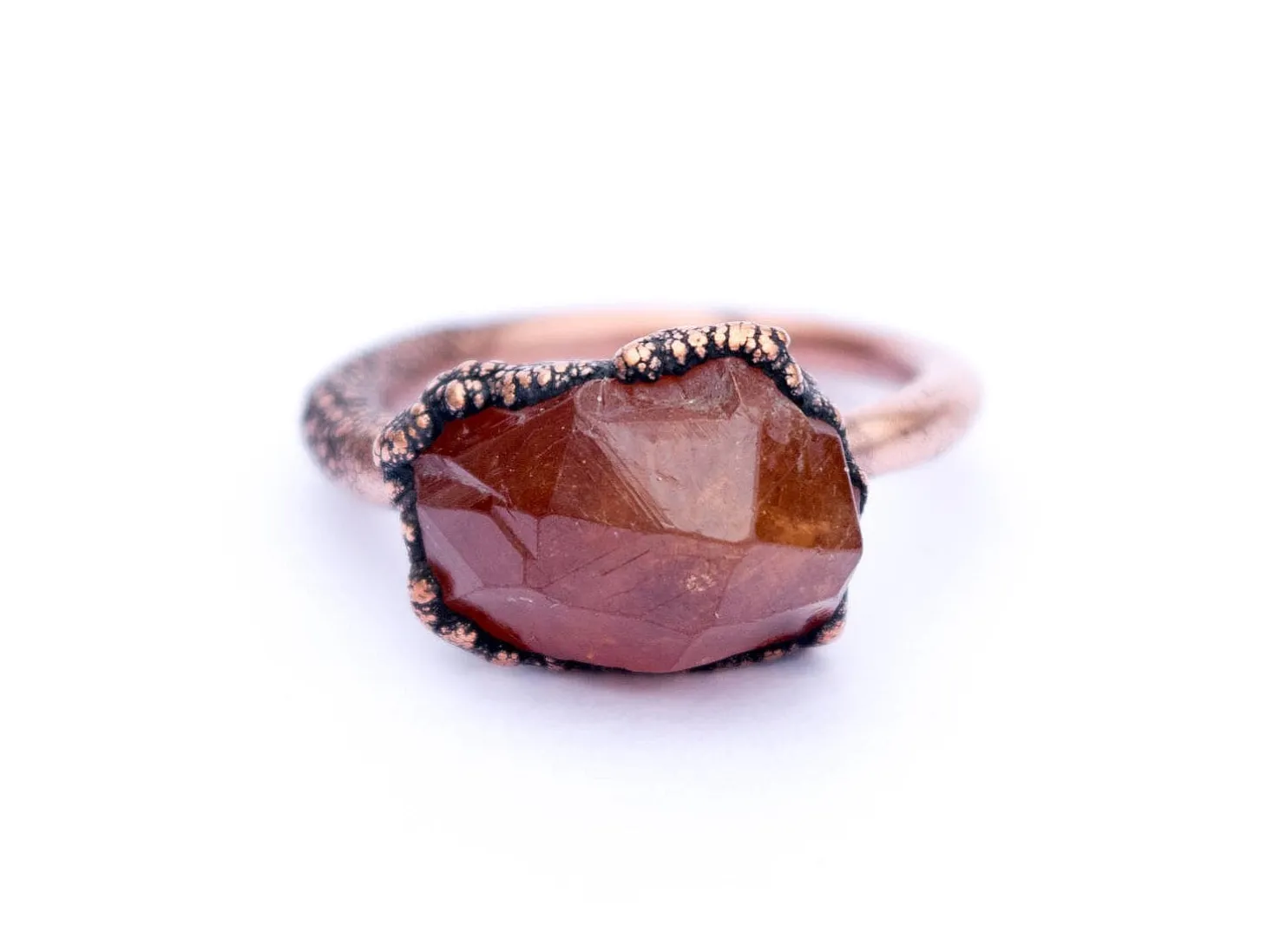 SALE Garnet ring | Orange Garnet ring