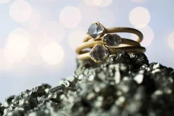SALE Gold Crystal Ring | Herkimer diamond ring