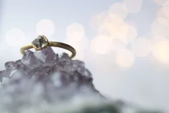 SALE Gold Crystal Ring | Herkimer diamond ring