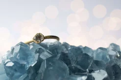 SALE Gold Crystal Ring | Herkimer diamond ring