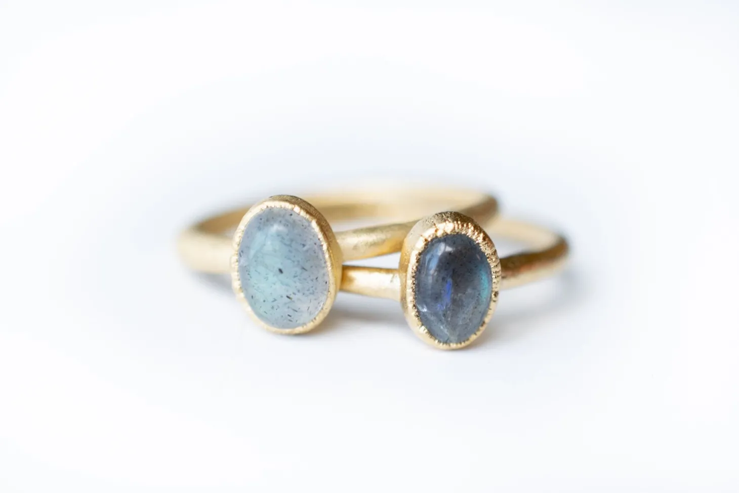 SALE Gold Labradorite ring | Gemstone stacking ring