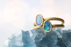SALE Gold Opal ring | Stacking birthstone ring