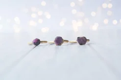 SALE Gold Ruby ring | Red ruby crystal ring