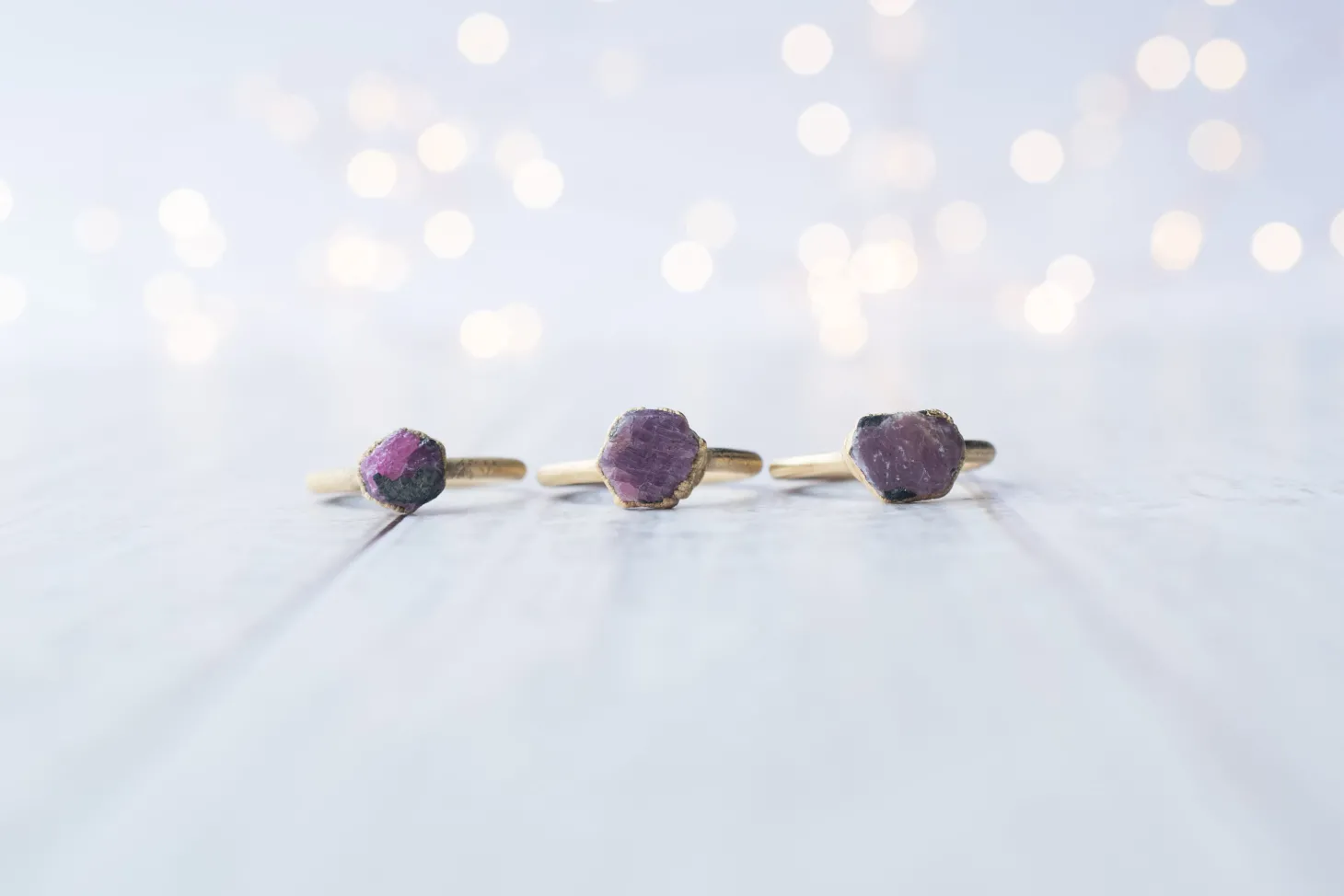 SALE Gold Ruby ring | Red ruby crystal ring