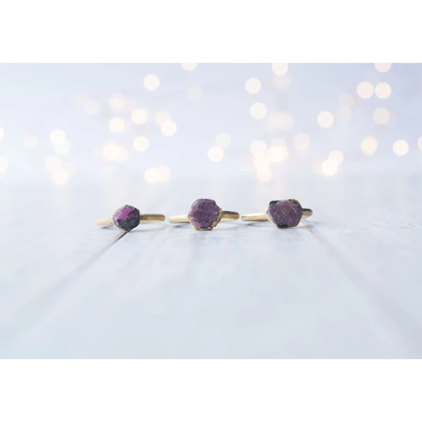 SALE Gold Ruby ring | Red ruby crystal ring