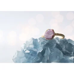SALE Gold Ruby ring | Red ruby crystal ring