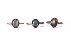 SALE Labradorite ring | Simple stone stacking ring