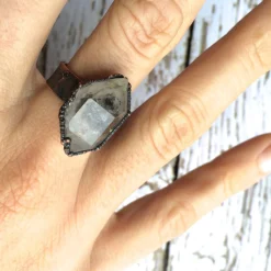SALE Large ring | Herkimer diamond ring