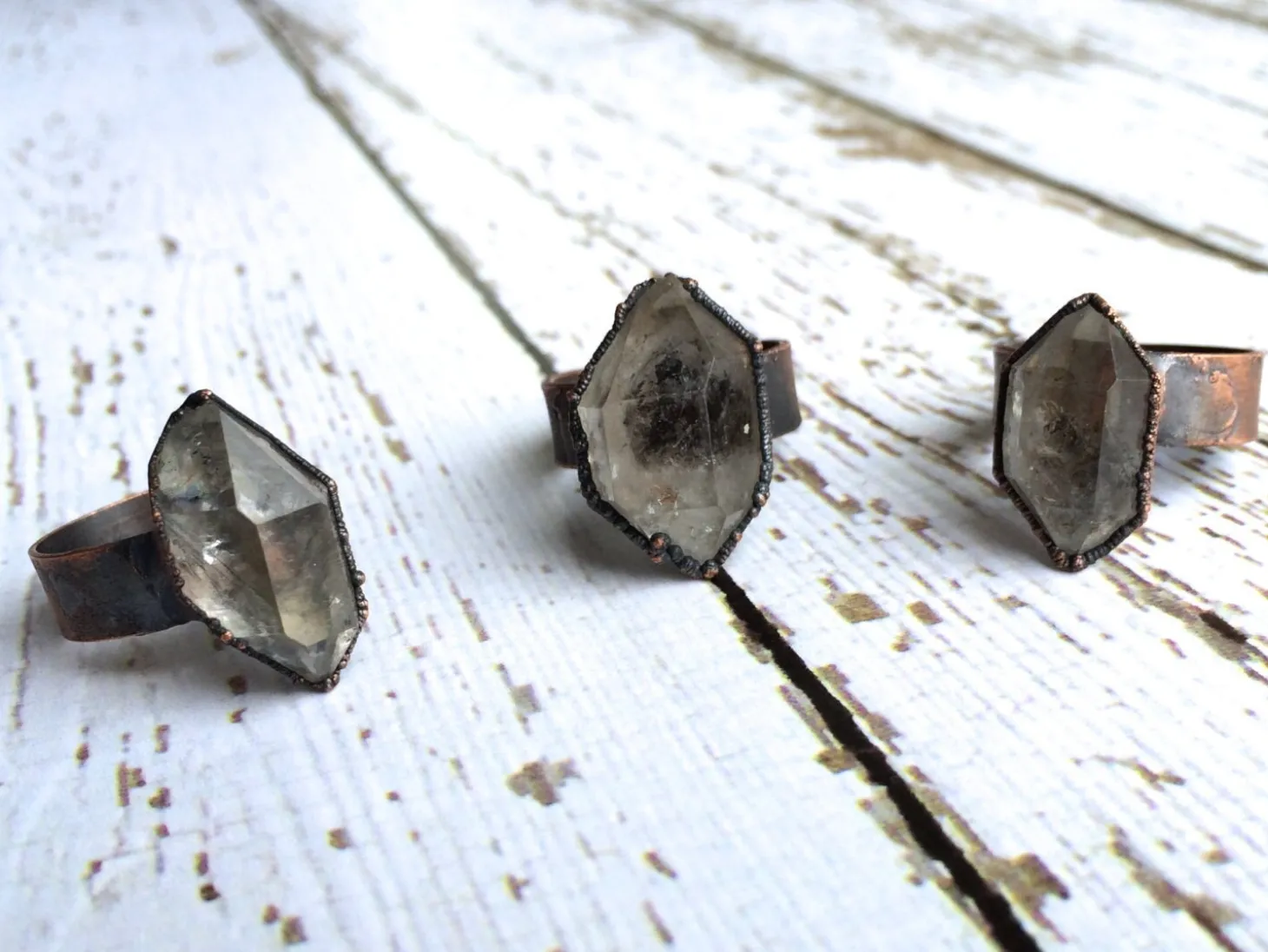SALE Large ring | Herkimer diamond ring