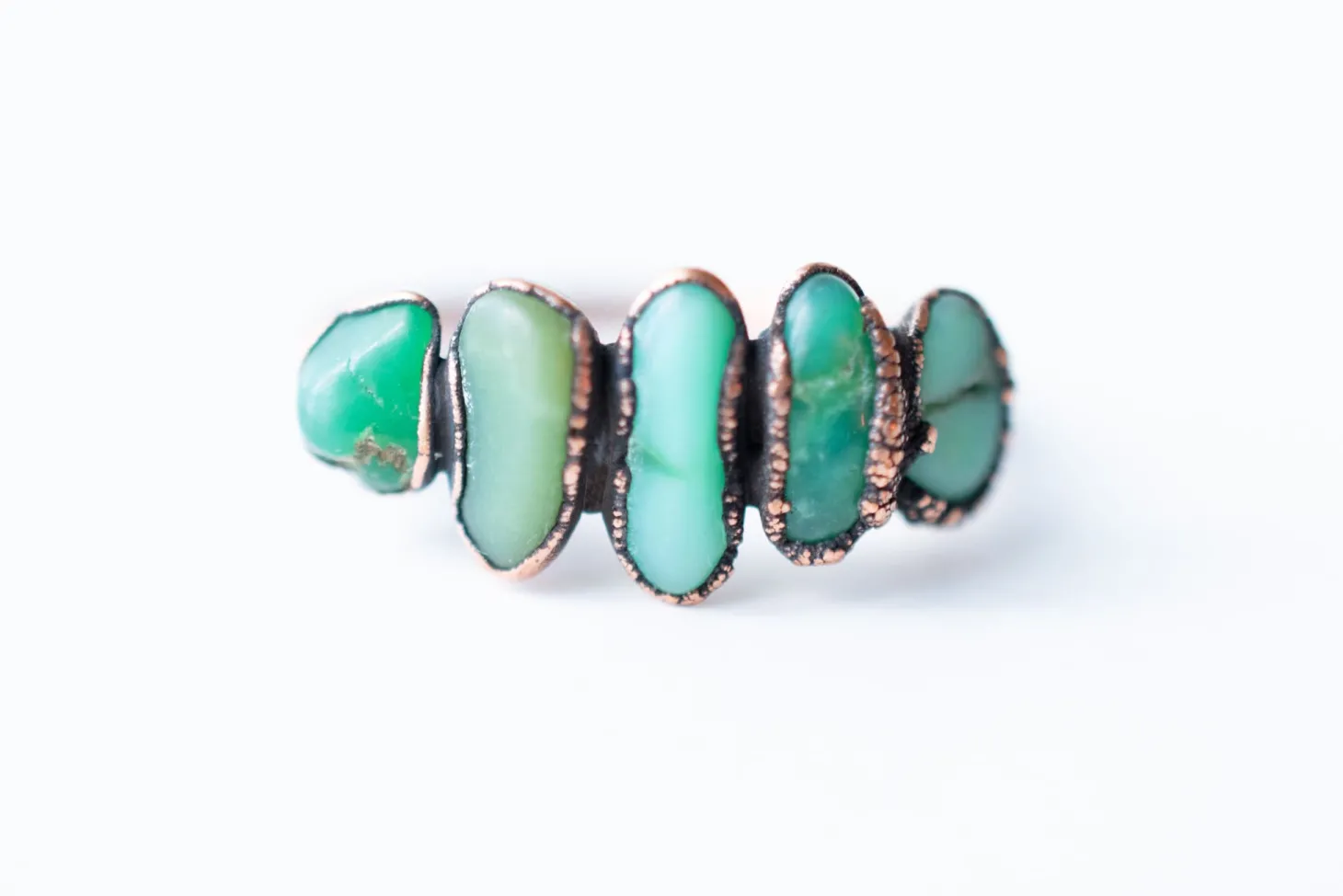 SALE Multi Stone Chrysoprase ring | Tumbled chrysoprase ring