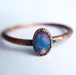 SALE Opal ring | Stacking birthstone ring