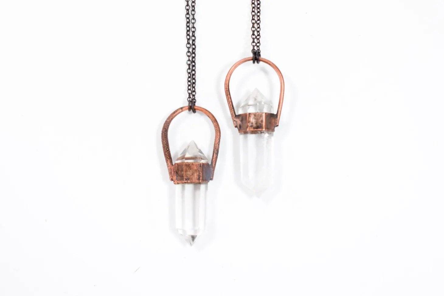 SALE Quartz crystal necklace | Electroformed crystal necklace