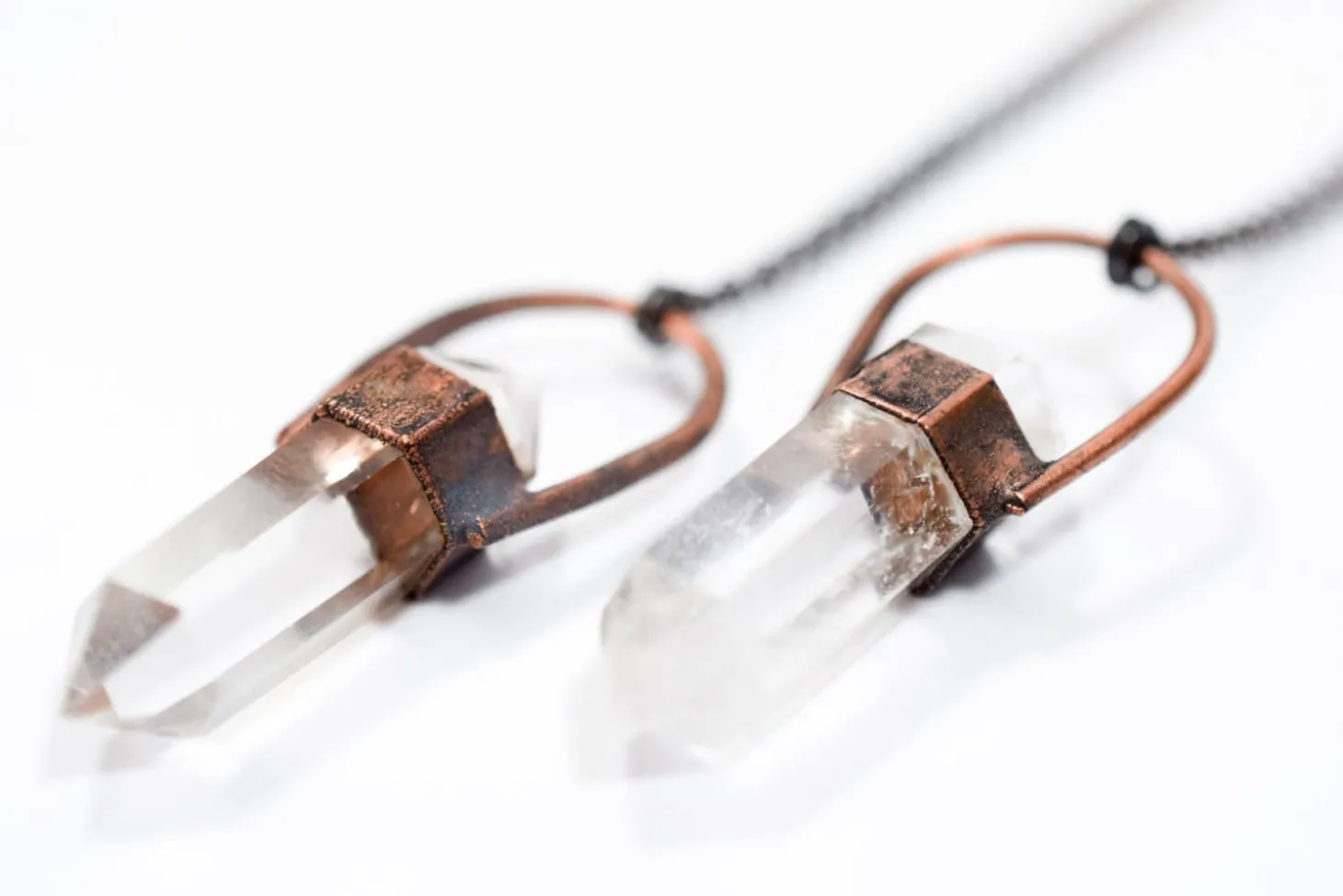 SALE Quartz crystal necklace | Electroformed crystal necklace