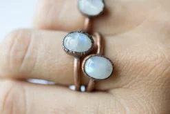 SALE Rainbow moonstone ring | Simple stone stacking ring