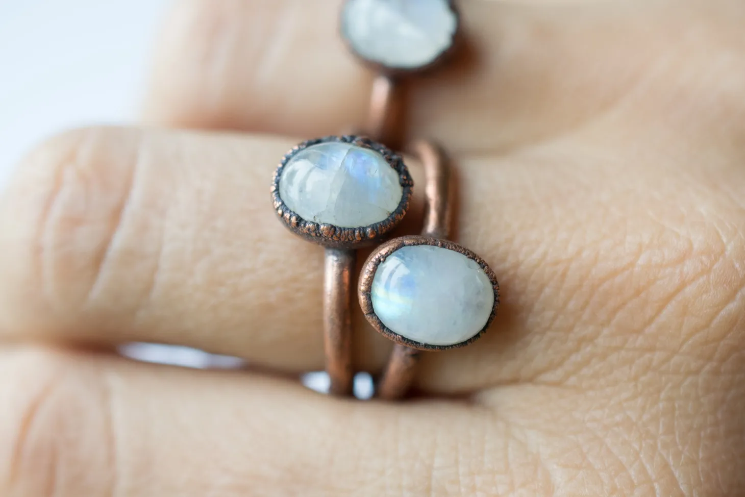 SALE Rainbow moonstone ring | Simple stone stacking ring