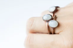 SALE Rainbow moonstone ring | Simple stone stacking ring