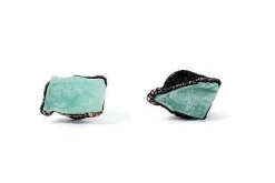 SALE Raw apatite | Apatite nugget sterling silver post earring