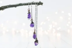 SALE Raw crystal | Amethyst crystal earrings