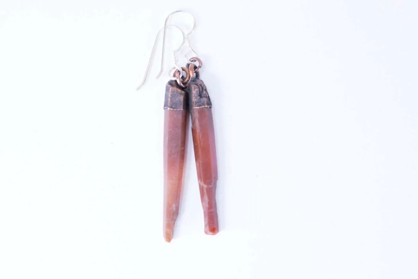 SALE Raw crystal | Red quartz crystal earrings