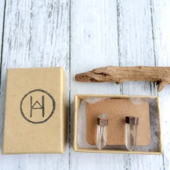 SALE Raw crystal studs | Herkimer diamond
