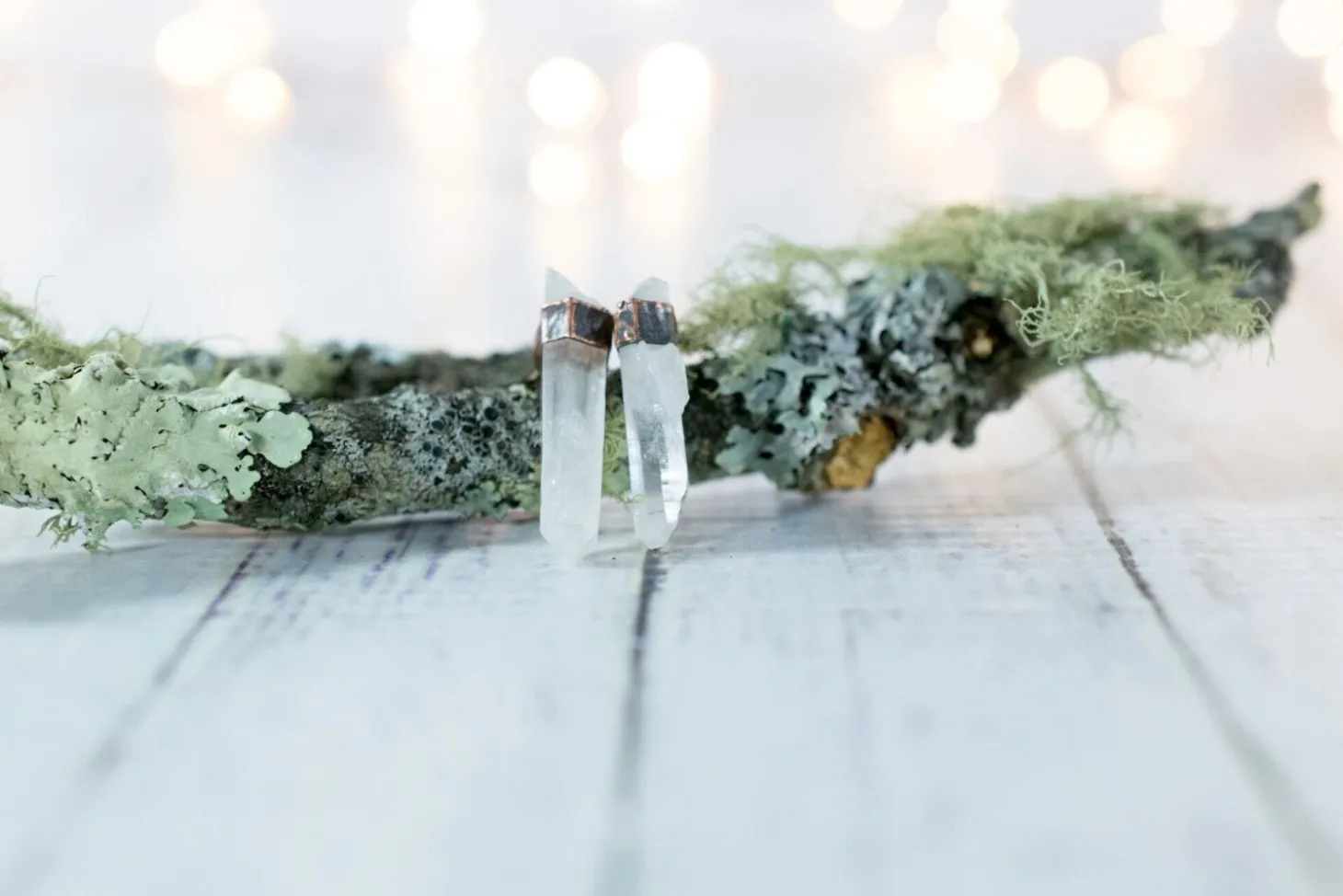 SALE Raw crystal studs | Herkimer diamond