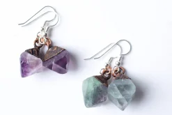 SALE Raw fluorite earrings | Rough fluorite