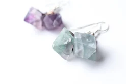 SALE Raw fluorite earrings | Rough fluorite