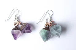 SALE Raw fluorite earrings | Rough fluorite