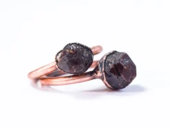 SALE Raw garnet ring | Deep Red Garnet ring
