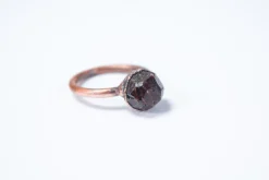 SALE Raw garnet ring | Deep Red Garnet ring