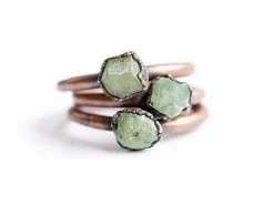 SALE Raw garnet ring | Green Garnet ring