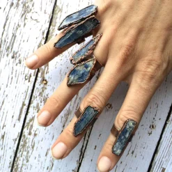 SALE Raw Kyanite ring | Blue Kyanite crystal ring
