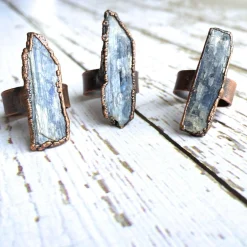 SALE Raw Kyanite ring | Blue Kyanite crystal ring