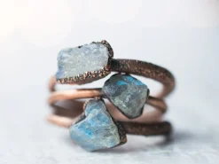 SALE Raw Labradorite ring | Gemstone stacking ring