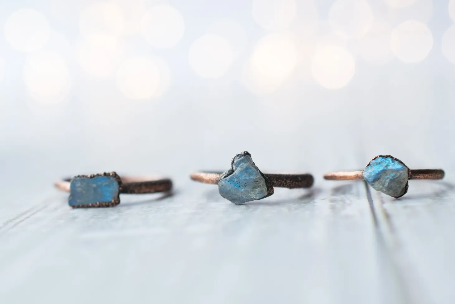 SALE Raw Labradorite ring | Gemstone stacking ring