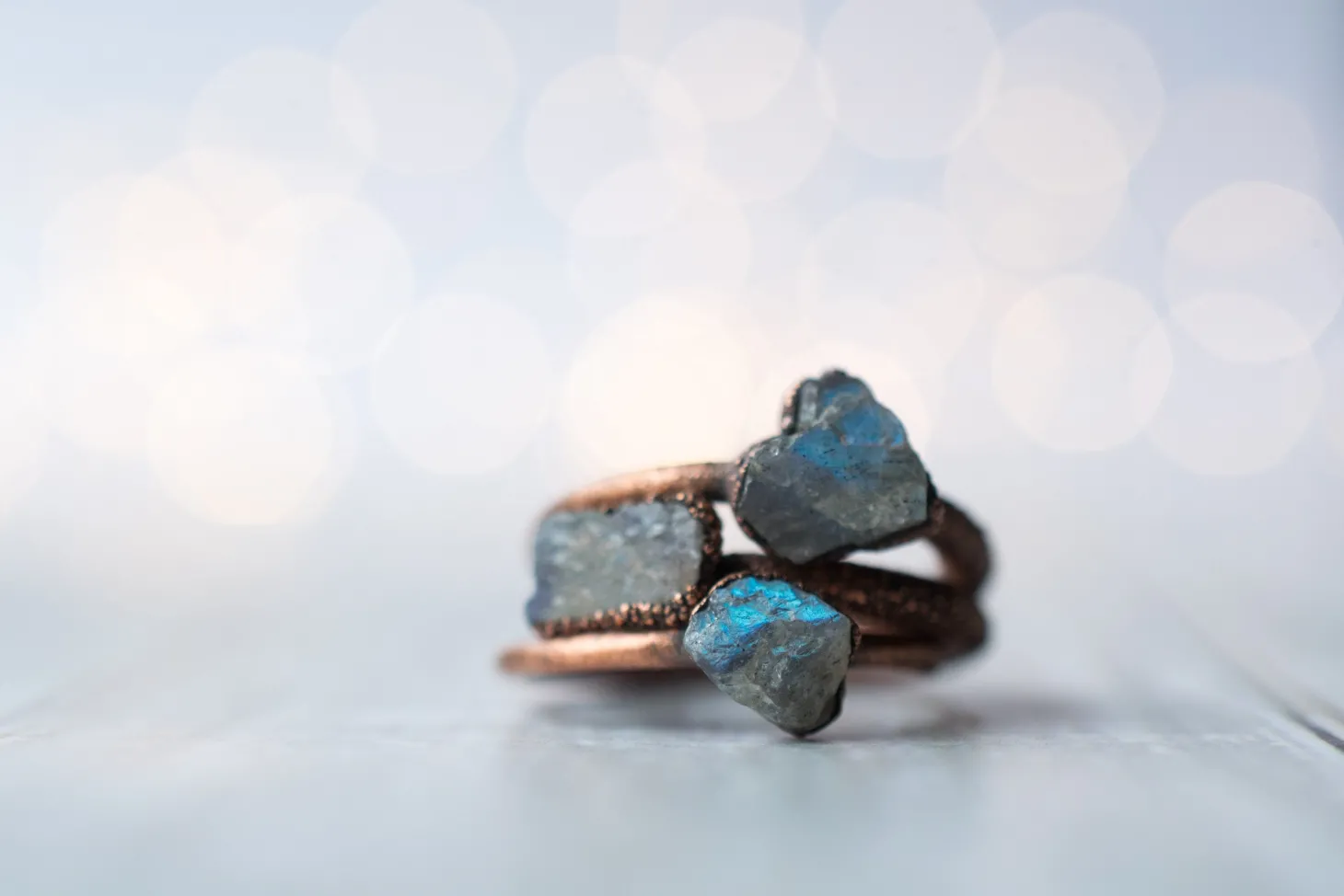 SALE Raw Labradorite ring | Gemstone stacking ring