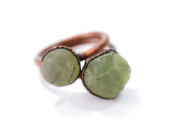 SALE Raw Prehnite ring | Prehnite crystal ring
