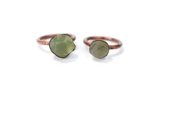 SALE Raw Prehnite ring | Prehnite crystal ring