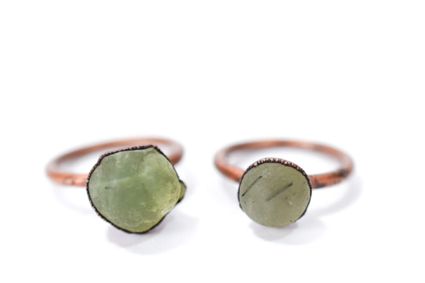 SALE Raw Prehnite ring | Prehnite crystal ring