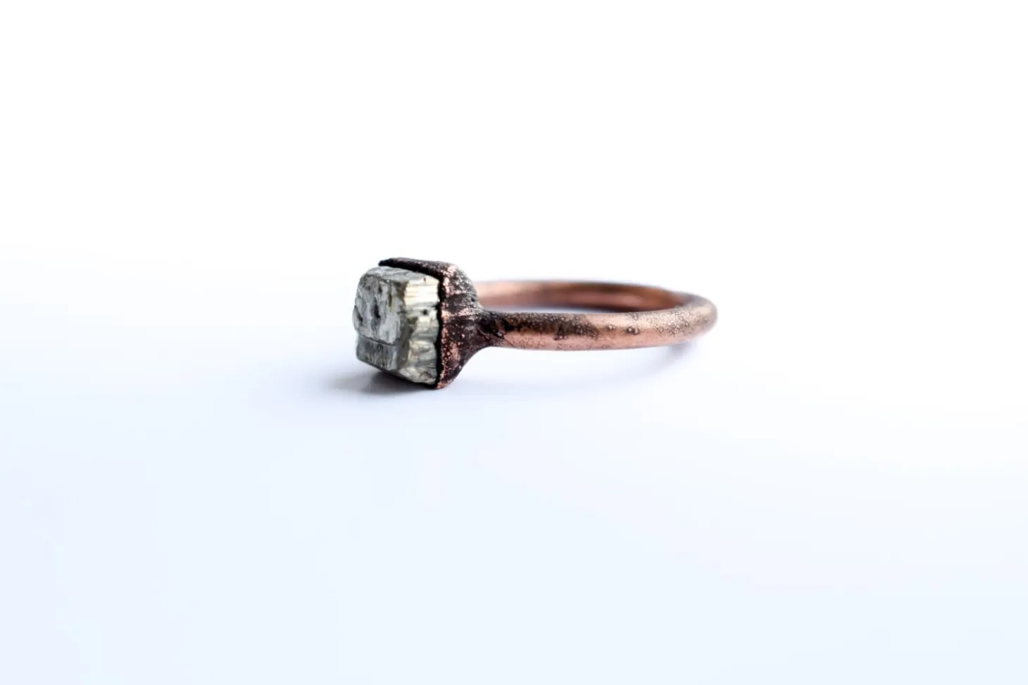 SALE Raw pyrite ring | Fool's gold jewelry