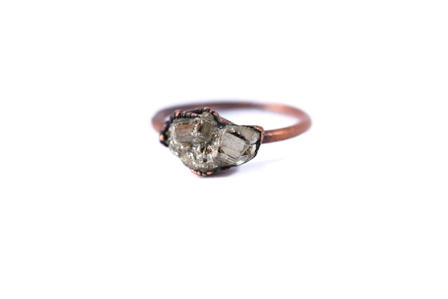 SALE Raw pyrite ring | Fool's gold jewelry