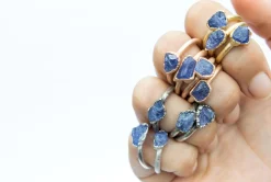 SALE Raw tanzanite ring | Gold tanzanite ring