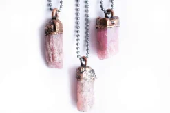 SALE Raw tourmaline necklace | Pink tourmaline necklace