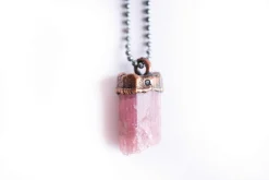 SALE Raw tourmaline necklace | Pink tourmaline necklace